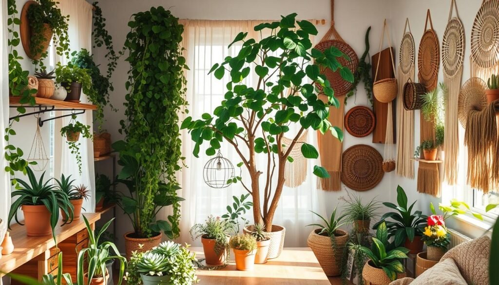 bohemian decor plants