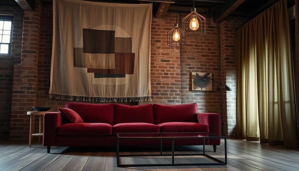 industrial aesthetic interior textiles