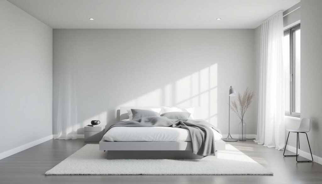 monochrome bedroom color scheme