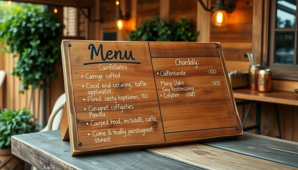 rustic drink menu