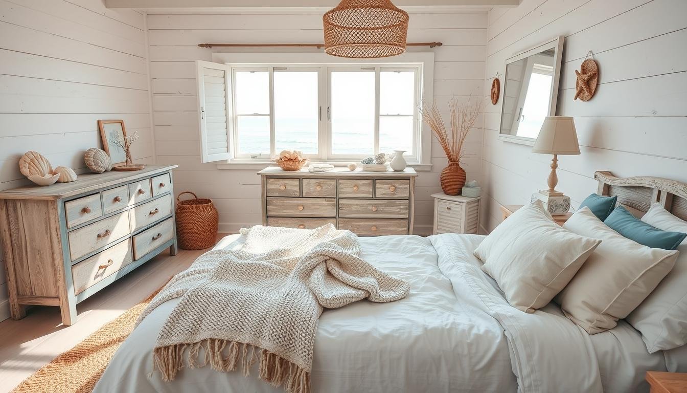 Coastal-themed summer bedroom makeover