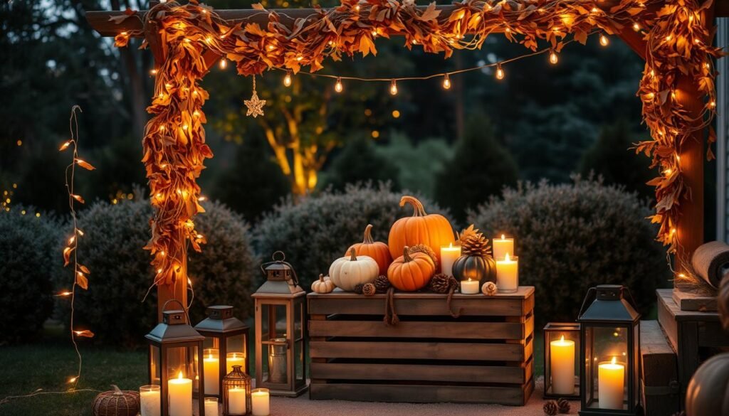 DIY fall outdoor decor lighting ideas
