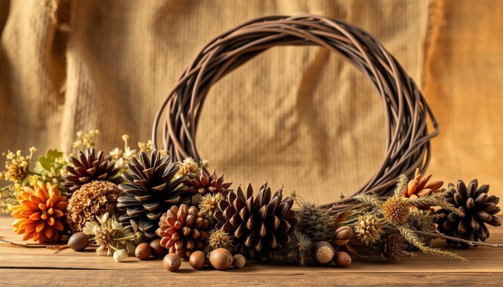 DIY fall wreath materials