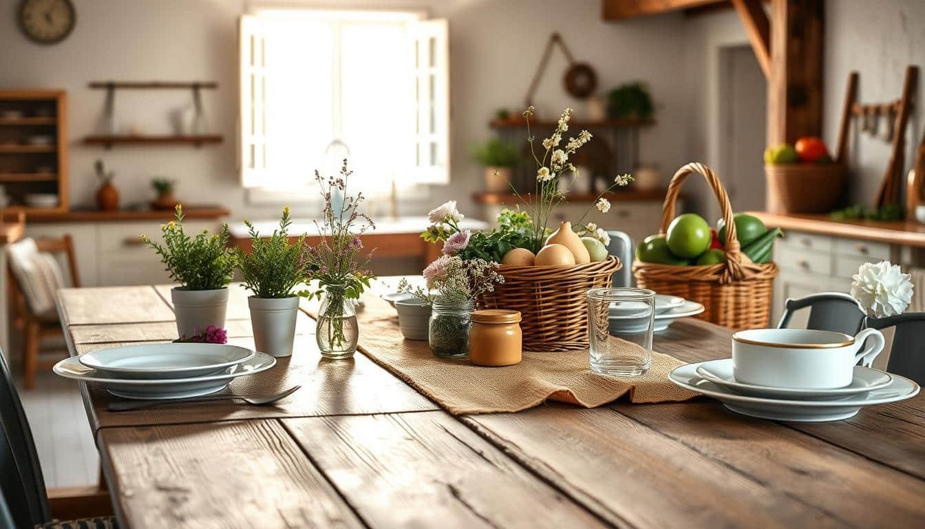 Rustic farmhouse spring table settings