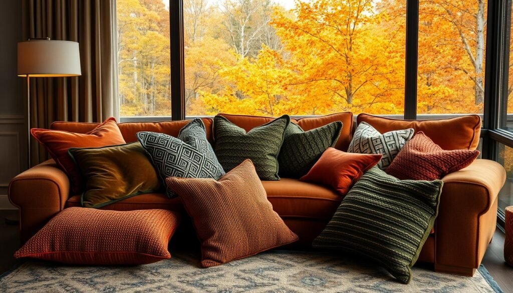autumn-inspired throw pillow combinations