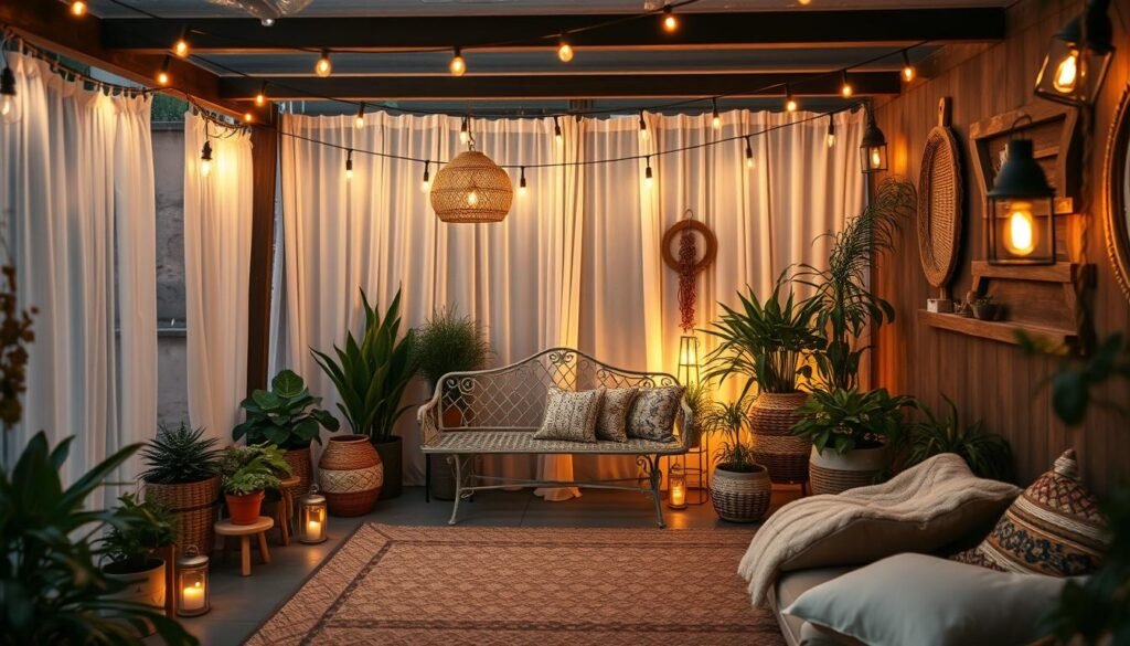 boho chic patio lighting ideas