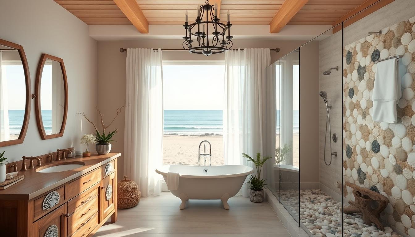 coastal chic bathroom makeover