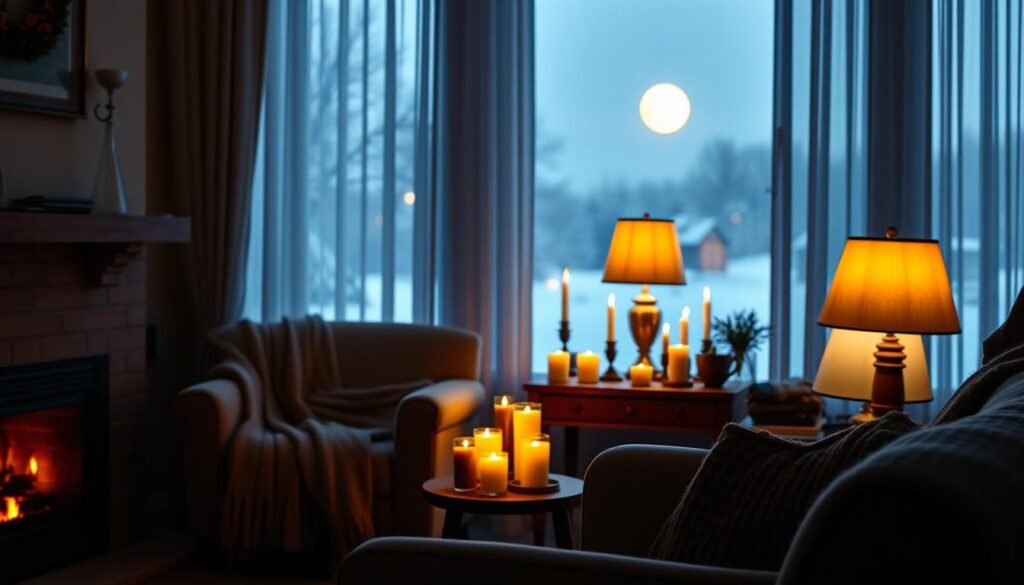 cozy home lighting layers