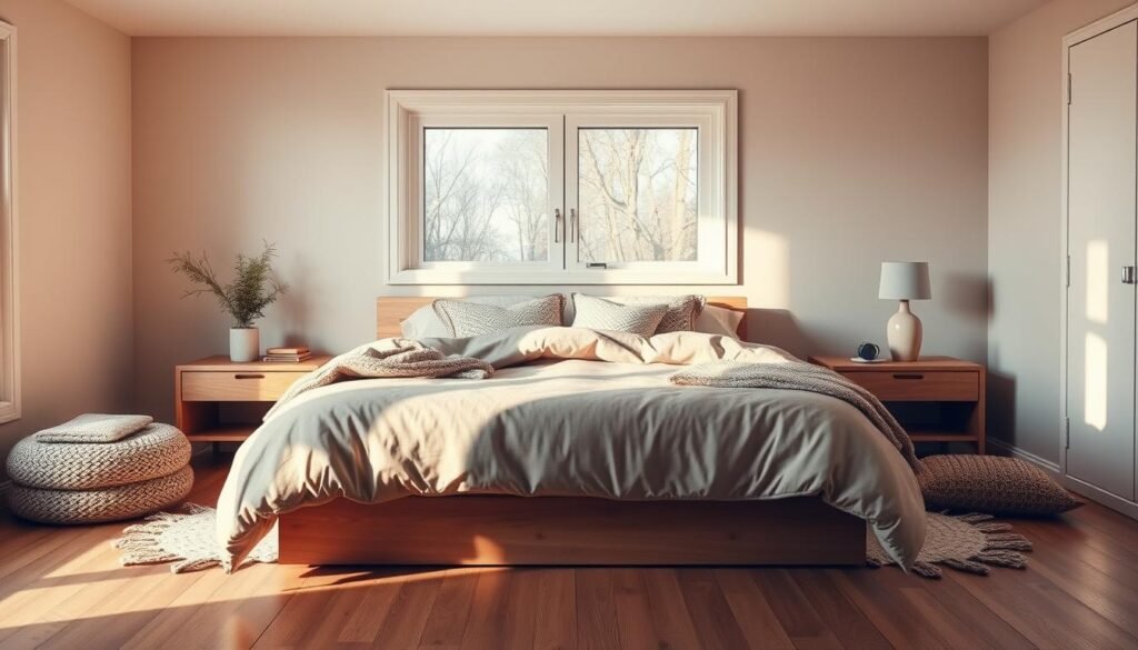 minimalist cozy bedroom ambiance