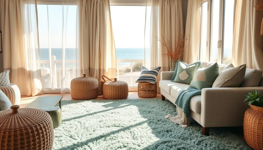 ocean-inspired living room textiles