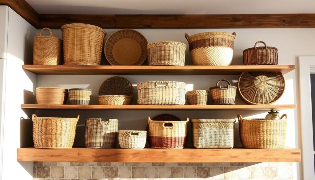 stylish basket storage display