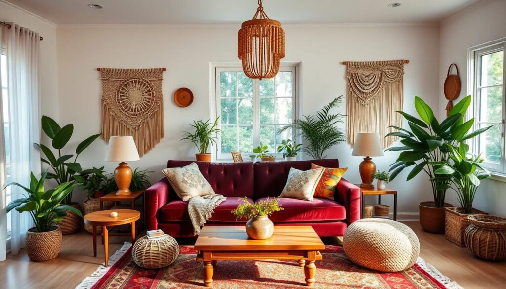 bohemian chic living room decor