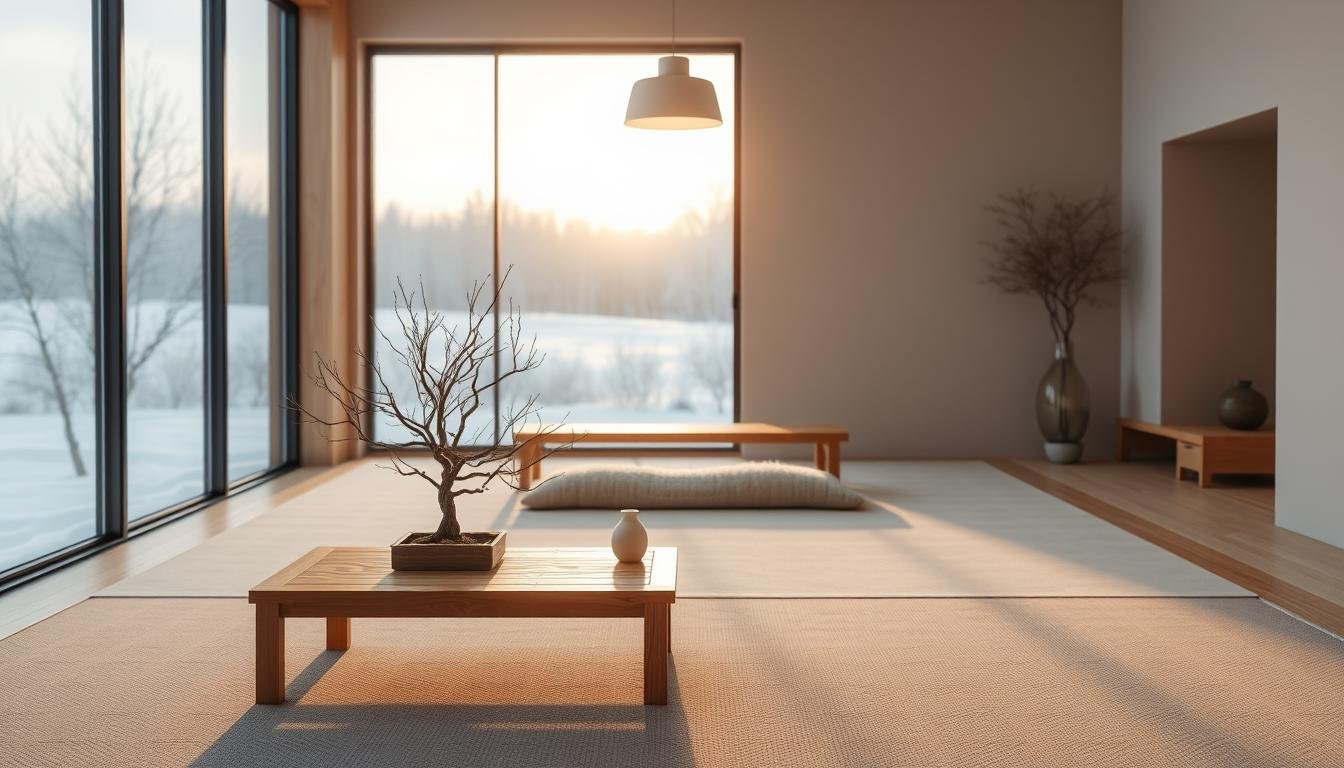 Minimalist winter zen spaces