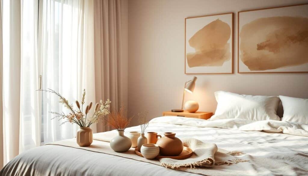 artistic accents in bedroom design