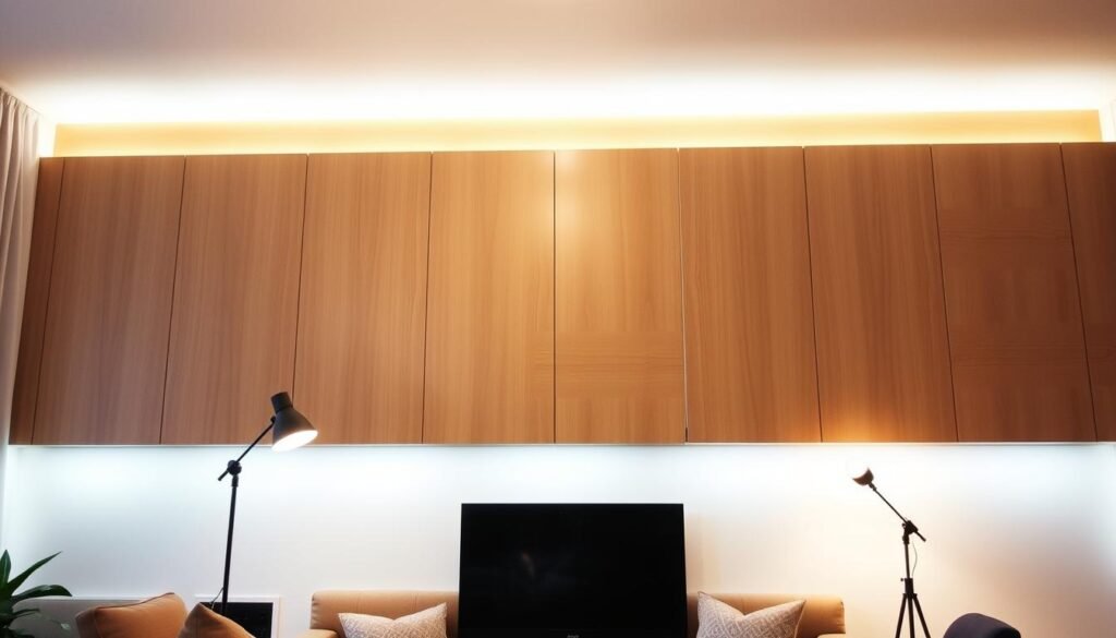 eco-friendly wall panels and lighting