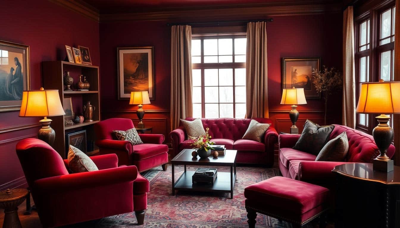 Embrace rich, moody earth tones like burgundy and deep wine shades
