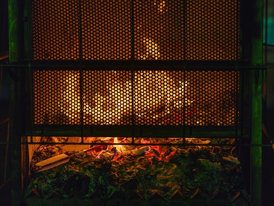 Rustic fireplace