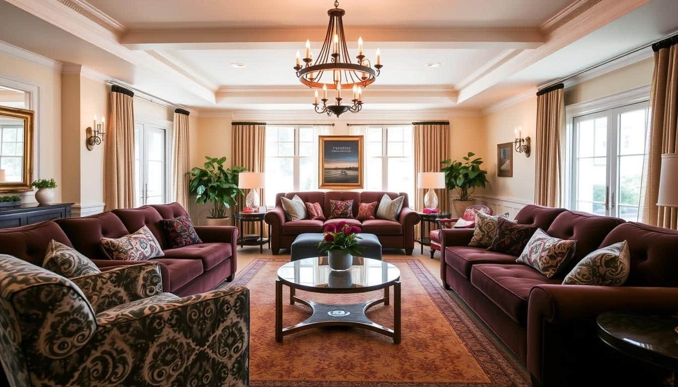 prioritize comfort with oversized sofas and accent chairs