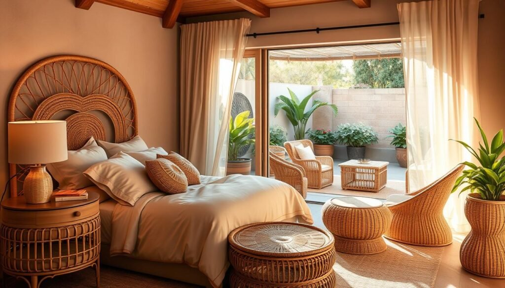 rattan bedroom and patio decor