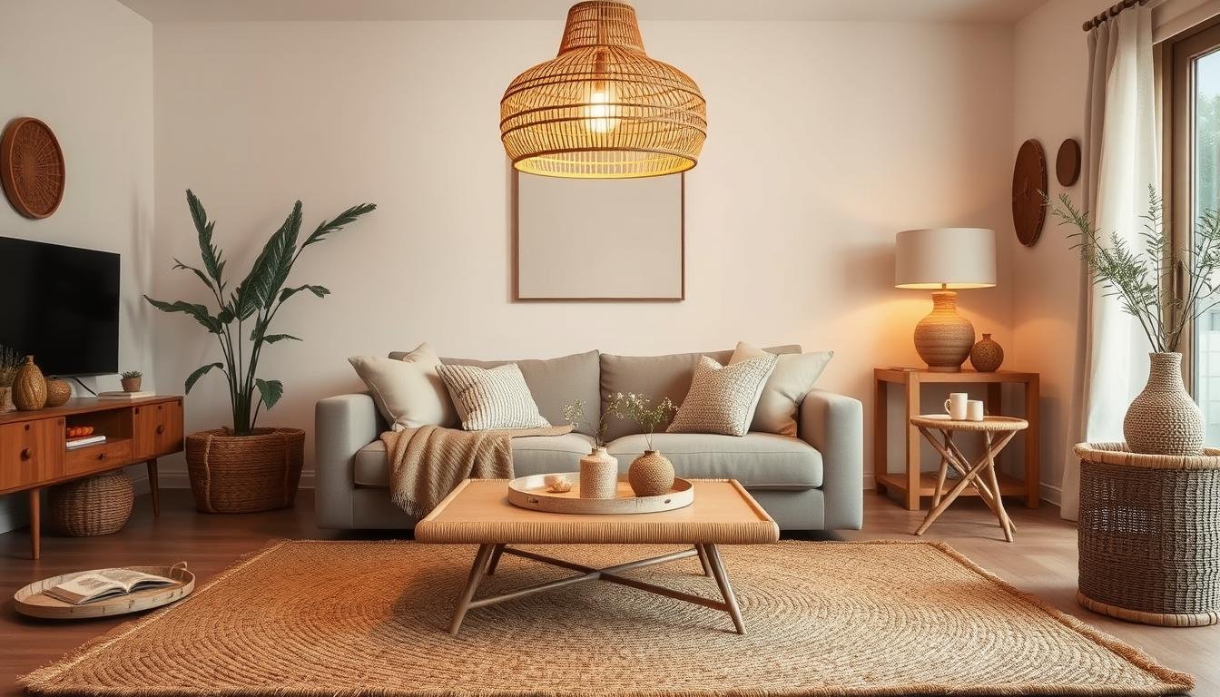 showcase natural textures such as rattan and jute